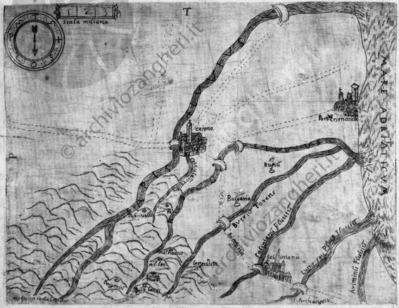 Antica Pianta del Cesenate Mappa cartina Bulgaria Ronco Longiano fiumi ruffio Cesenatico sorrivoli San Leo savignano Santarcangelo
