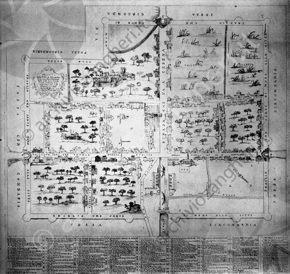 Antica pianta di Cervia particolare Mappa cartina
