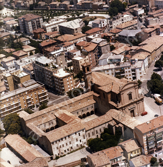 Aerea zona S.Domenico Cesena Vista panoramica via Rosselli via 9 febbraio scuole San Domenico giardini di Serravalle
