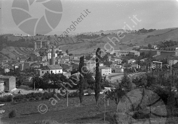 S.Agata Feltria Panoramica dalla strada di S.Girolamo Vista veduta panorama paese rocca Fregoso campanile