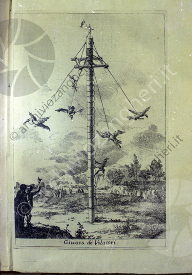 Antico giuoco dei volatori Biblioteca Malatestiana (Ripr. 1974) Palo uccelli