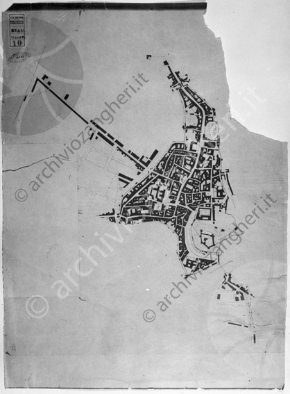 Mappa di Cesena Sec. XIX Biblioteca Malatestiana (ripr. marzo 1974) Pianta cartina