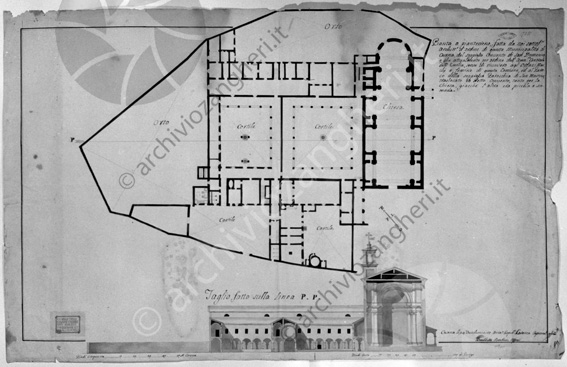 Biblioteca Malatestiana Pianta convento S.Domenico (Ripr. 15-2-74) Mappa cartina