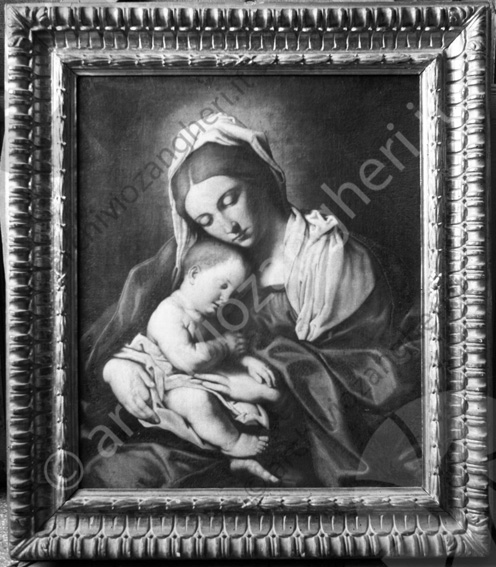 Madonna con bambino Biblioteca Malatestiana dipinto cornice Fylias Roverella arch Raven