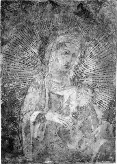 Biblioteca Malatestiana Riproduzione Affresco madonna con bambino