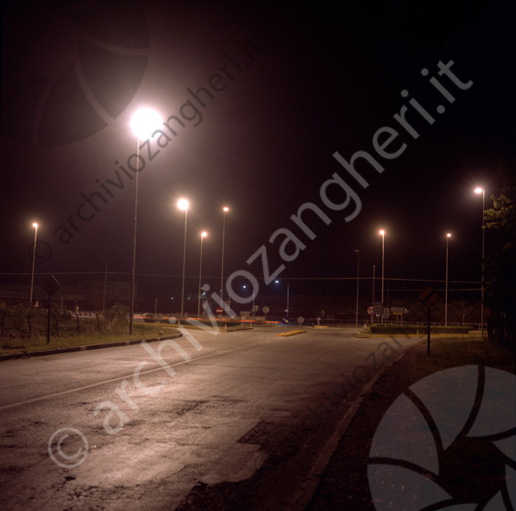Via Romea incrocio via Cattaneo Illuminazione stradale Cesena lampione strada incrocio notturna