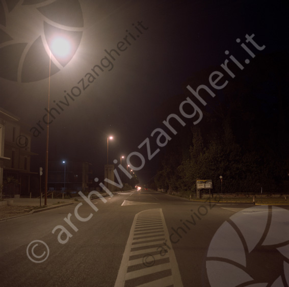 Via Cervese bivio Assano Illuminazione stradale Cesena strada lampione notturna