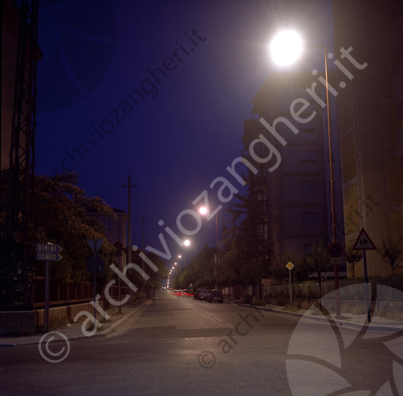 Via Tito Maccio Plauto Illuminazione stradale Cesena rimini cesenatico strada condomini lampione notturna