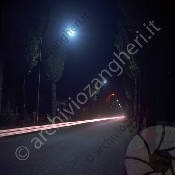 Via Cervese zona incrocio via S.Giorgio Illuminazione stradale Cesena strada lampione notturna