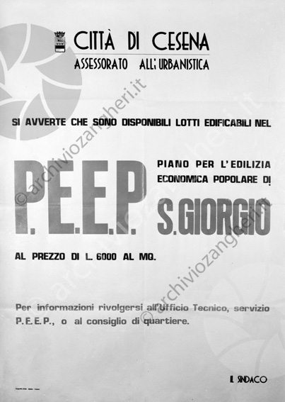 Comune di Cesena Manifesto P.E.E.P. S.Giorgio lotti edificabili