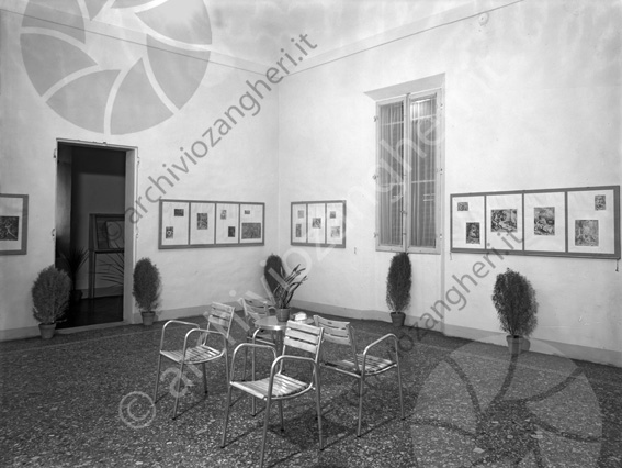 Biblioteca Malatestiana Mostra incisione I sala esposizione sedie 