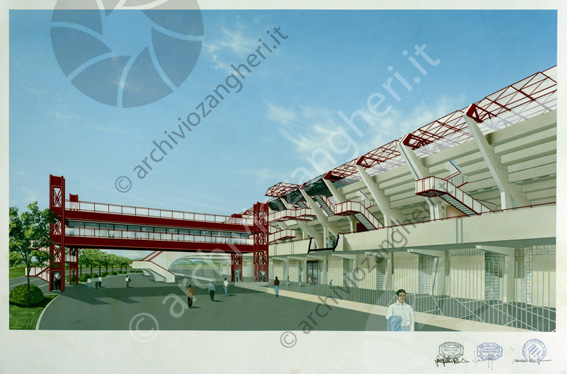 A.C. Cesena progetto tribuna nuovo stadio Disegno progetto esterno campo sportivo da calcio