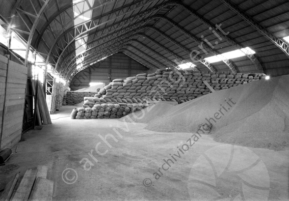 Consorzio agrario Ravenna capannone interno sacchi mucchia