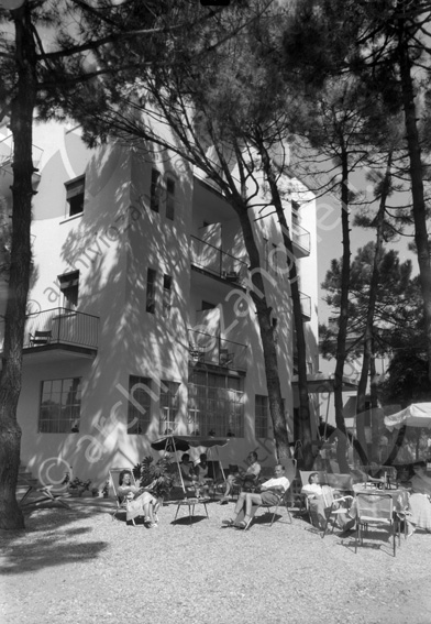 Piccolo Hotel esterno Milano Marittima villegginti dondolo sdrai terrazze giardino alberi 