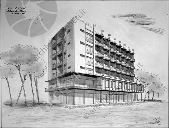 Hotel Gallia disegno Milano Marittima albergo progetto