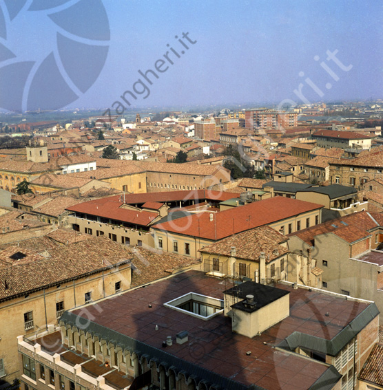 Banca popolare di Cesena vista panoramica dal Duomo Biblioteca malatestiana veduta panoramica tetti di Cesena