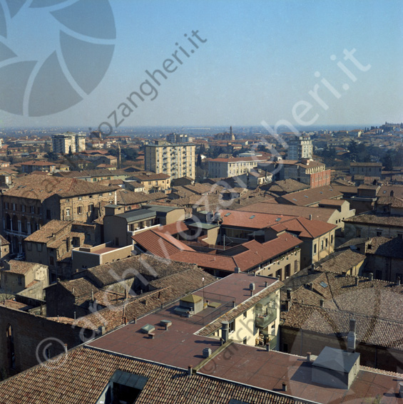 Banca popolare di Cesena vista panoramica dal Campanone del palazzo del Ridotto veduta panoramica tetti di Cesena