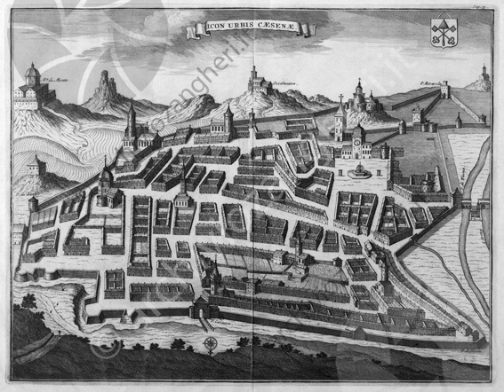 Pianta città di Cesena disegno mappa 