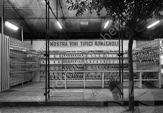 Settimana Cesenate Stand Vini tipici Romagnoli mostra stand banchetta alcolici vini bottiglie sangiovese prodotti tipici scaffali