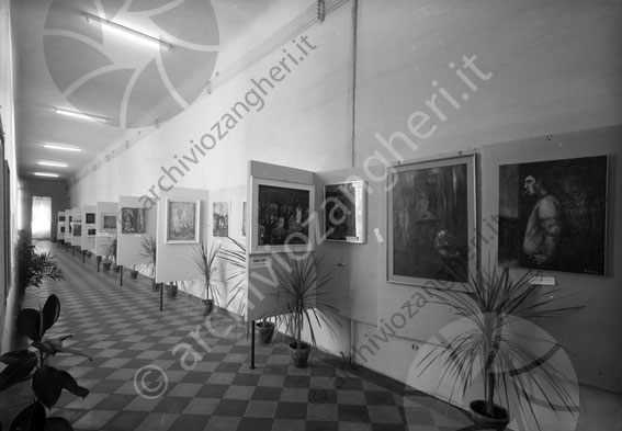 Settimana Cesenate Stand Pittura mostra esposizione festa fiera dipinti quadri immagini opere corridoio piante vasi 