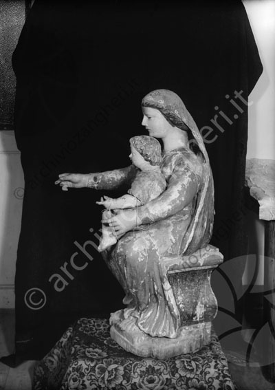 Lorenzi Madonna antica statuetta statua modellino santino madonna e bambino 