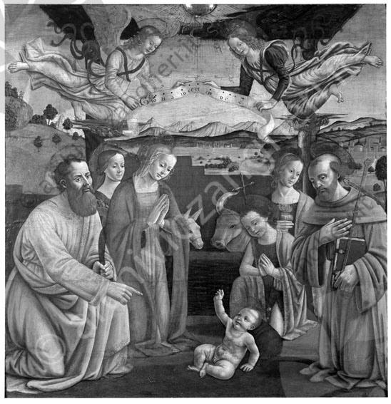 Riprod. dipinti Chiesa Bagno di Romagna dipinto affresco quadro santi chiesa sacra famiglia 