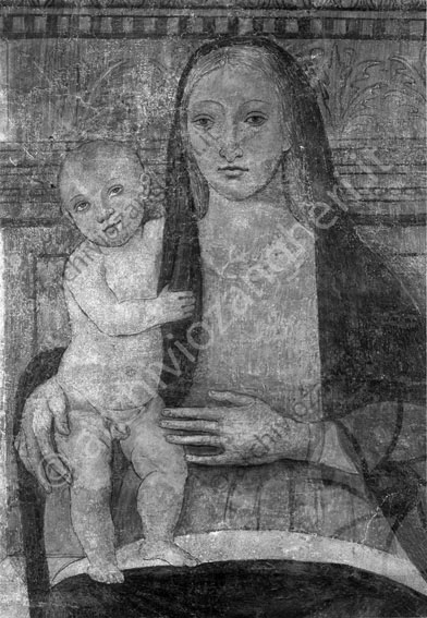 Riprod. dipinti Chiesa Bagno di Romagna dipinto affresco quadro madonna e bambino 