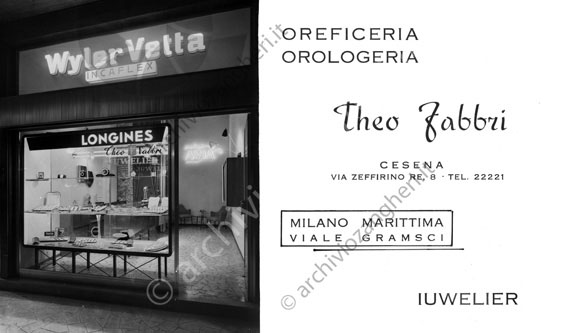 Negozio Milano Marittima Theo Fabbri fotomontaggio fotomontaggio negozio vetrina gioielli viale Gramsci