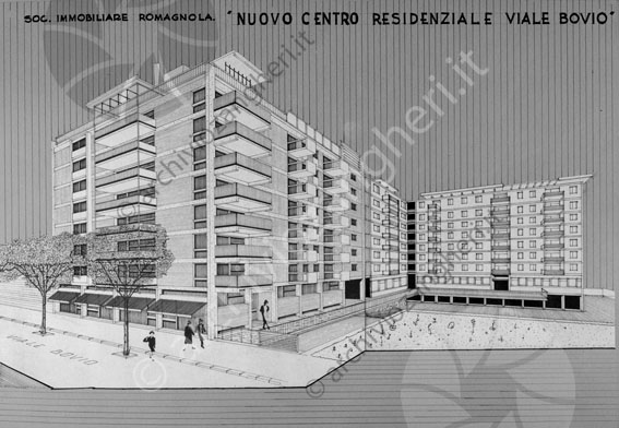 Disegno Sig. Lugaresi nuovo centro residenziale in Viale Bovio disegno bozza progetto edifici case appartamenti 