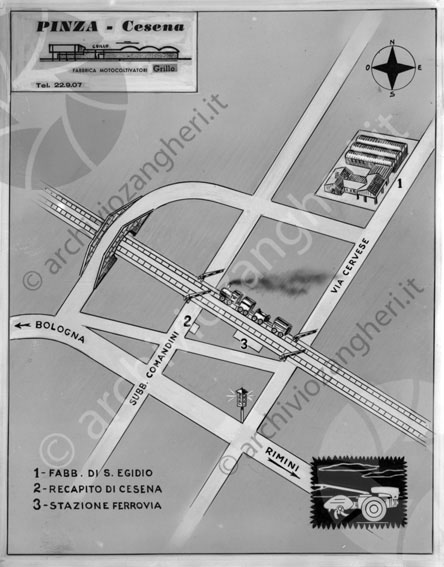 Motocoltivatori GRILLO Pinza riproduzione Disegni cartina disegno piantina ferrovia fabbrica 