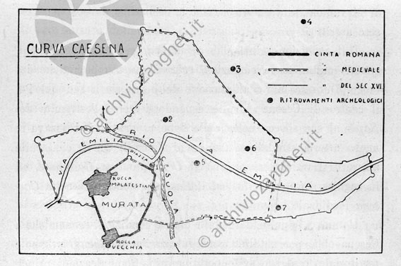 Piantina di Cesena disegni riproduzione pianta topografica città 