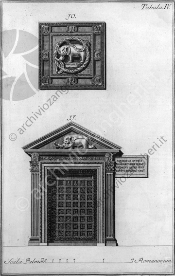 Biblioteca Malatestiana antico prospetto portale Aula del Nuti progetto disegno bozzetto palazzo edificio portone 