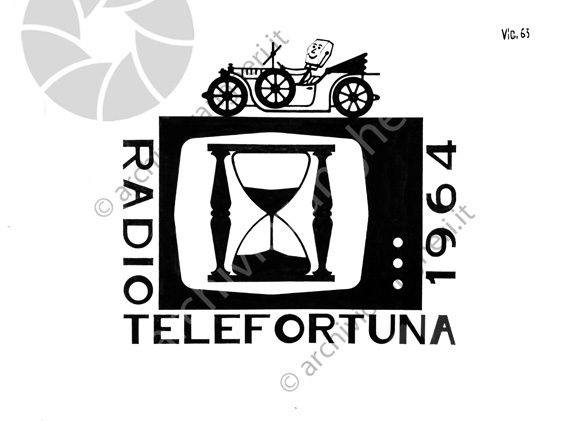 Radiotelefortuna 1964 disegno pubblicità radio 