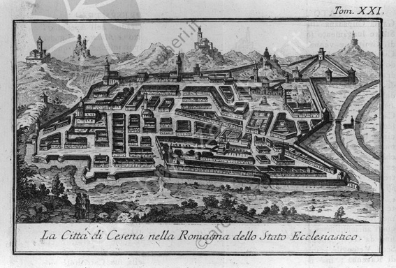 Cassa di Risparmio di Cesena quadro disegno mappa Cesena pianta città