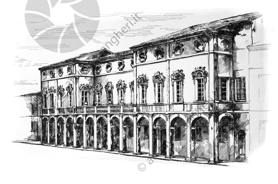 Istituto professionale industriale Disegno Palazzo Guidi disegno bozza palazzo scuola 
